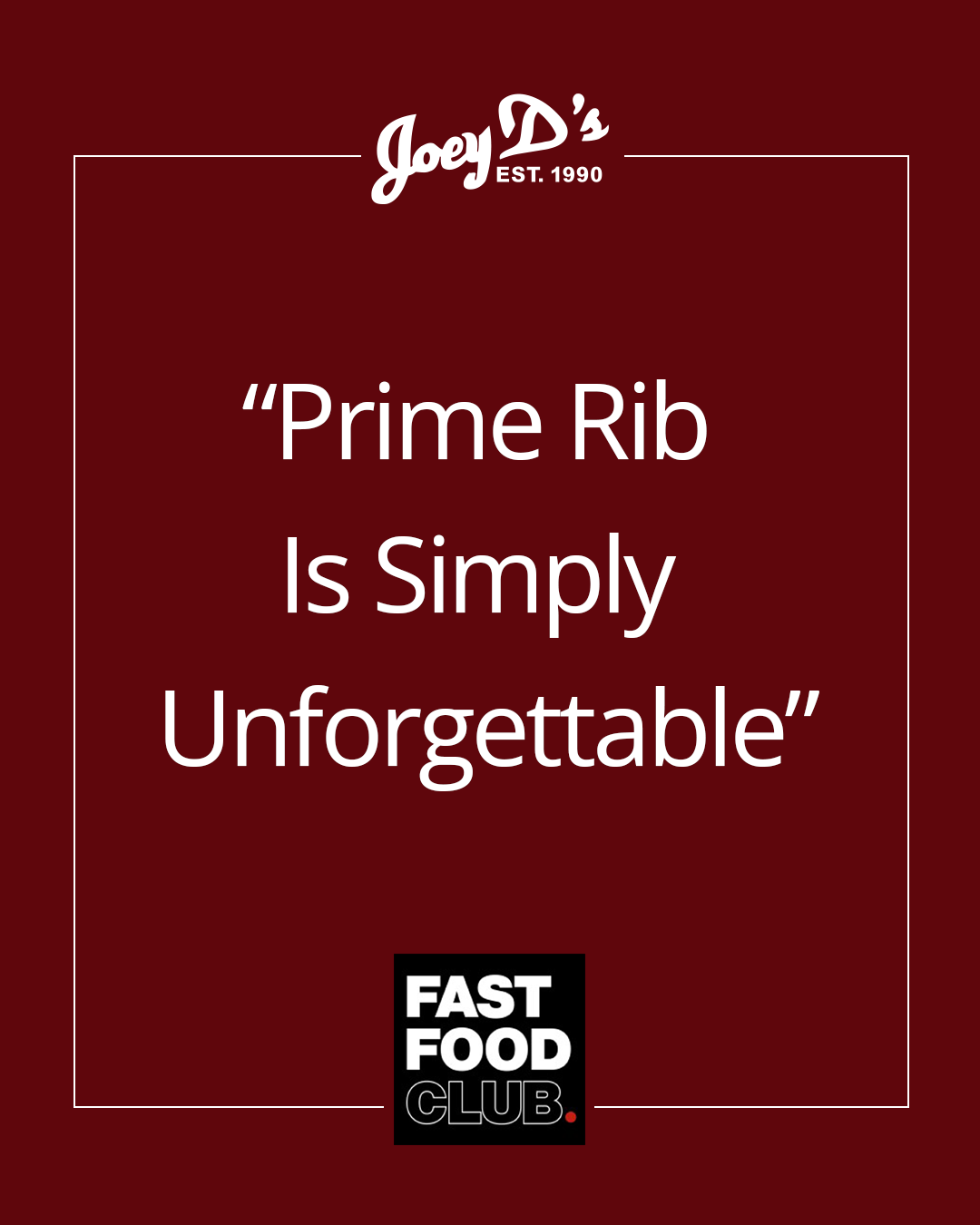 Fast Food Club. | Prime Rib