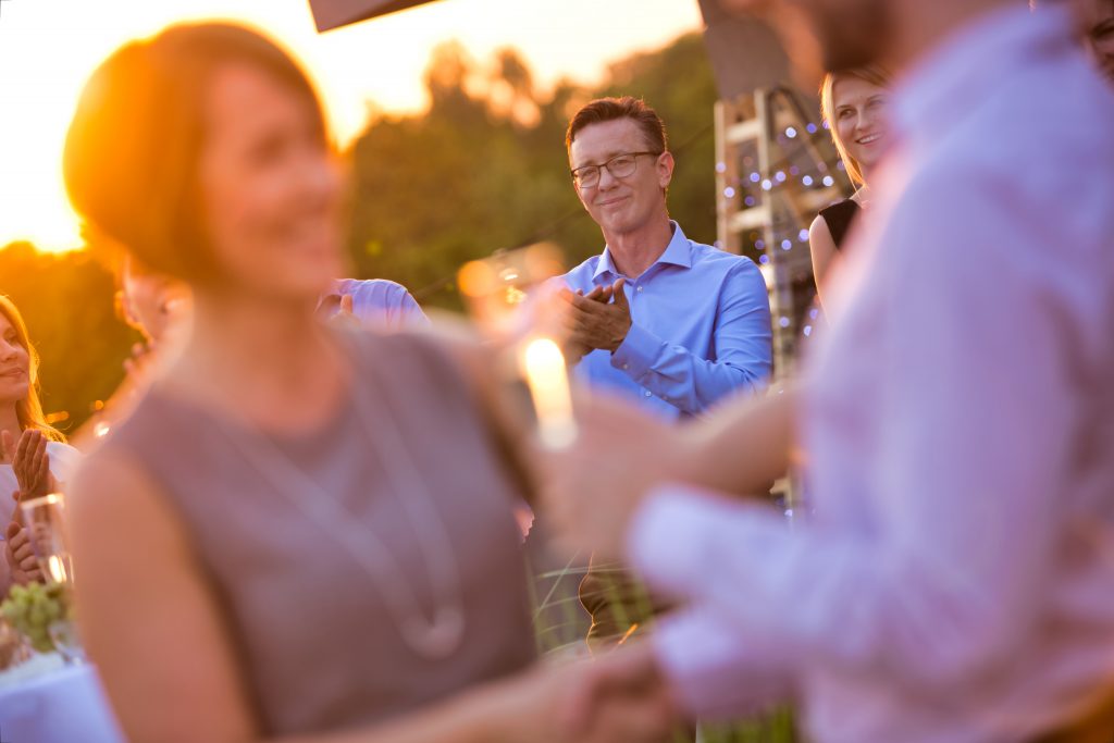 People attending an outdoor event