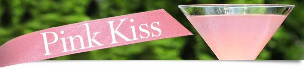 Pink kiss ribbon with pink martini.